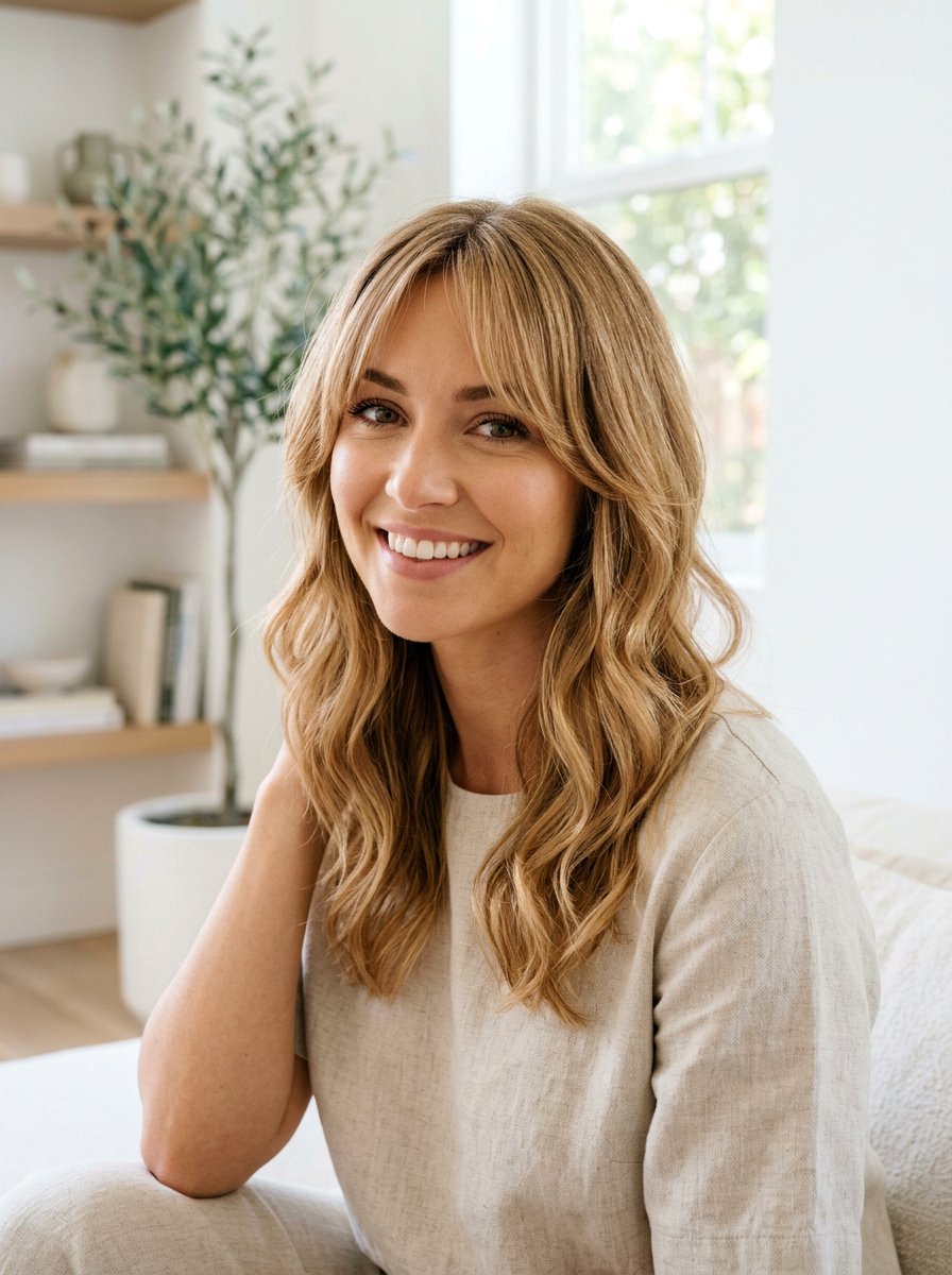 Toasted Honey Blonde With Curtain Bangs - 20 toasted honey blonde hair - 20 toasted honey blonde hair