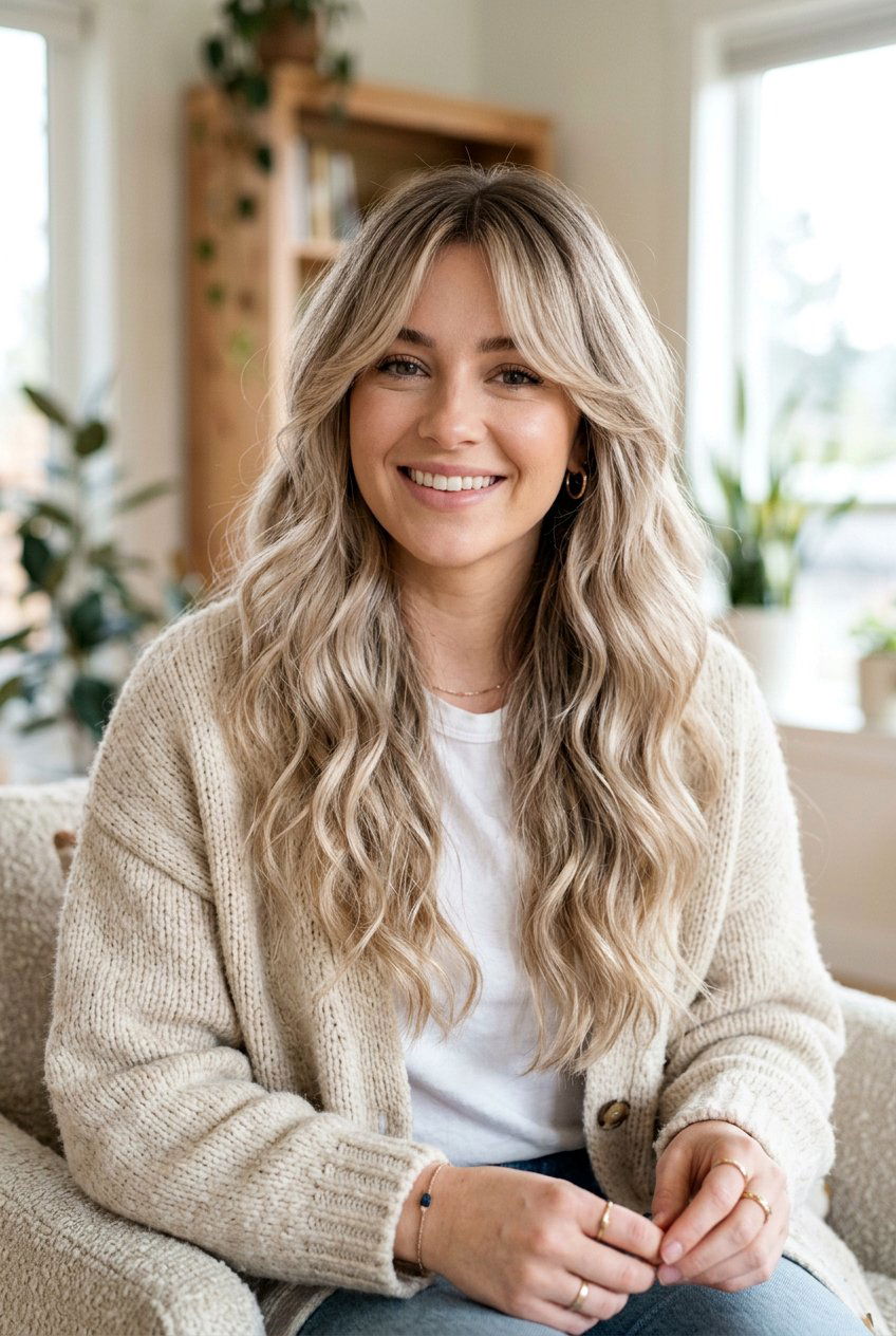 Toasted Marshmallow Blonde Curtain Bangs Look - 20 toasted marshmallow blonde hair - 20 toasted marshmallow blonde hair