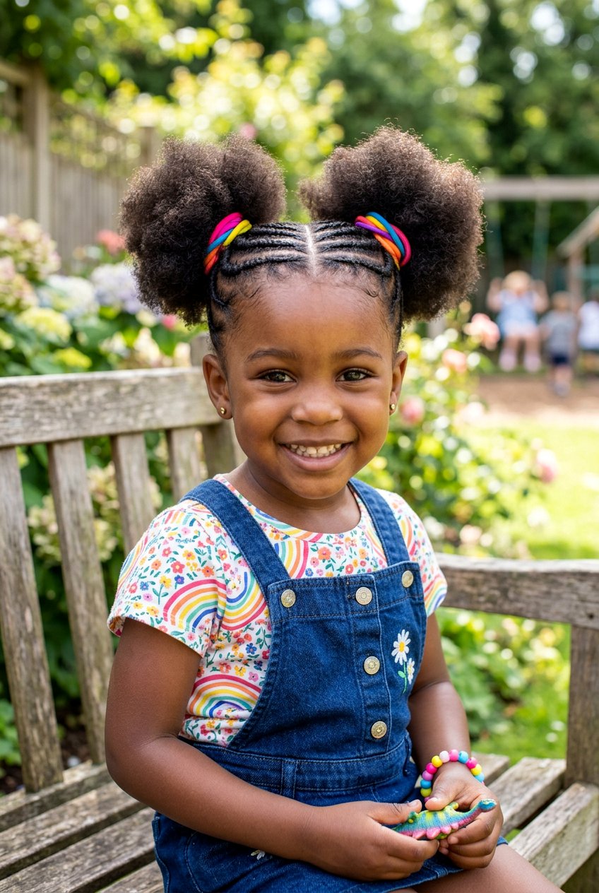 Toddler Braided Puffs - 20 cute braid styles for toddlers - 20 cute braid styles for toddlers