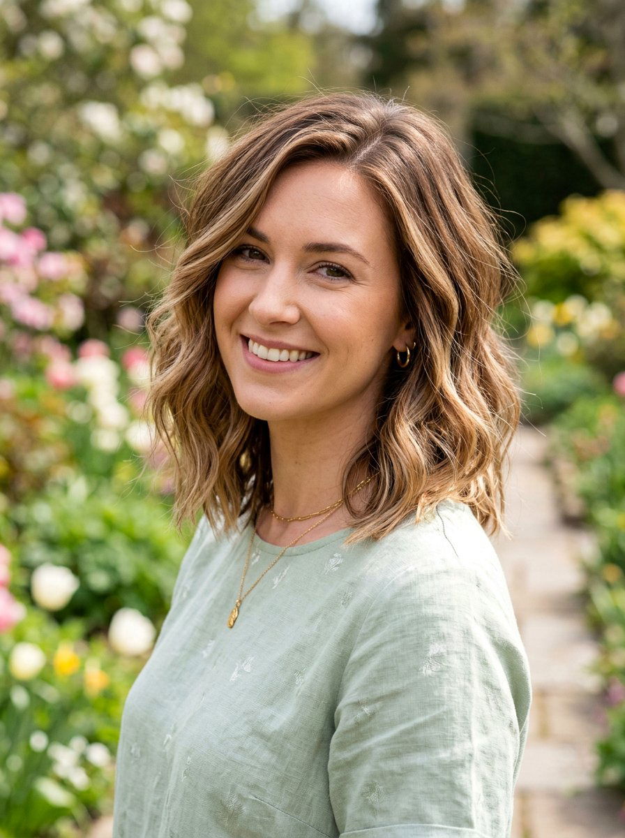 Toffee Balayage Lob Haircut - 20 spring balayage for brunettes - 20 spring balayage for brunettes