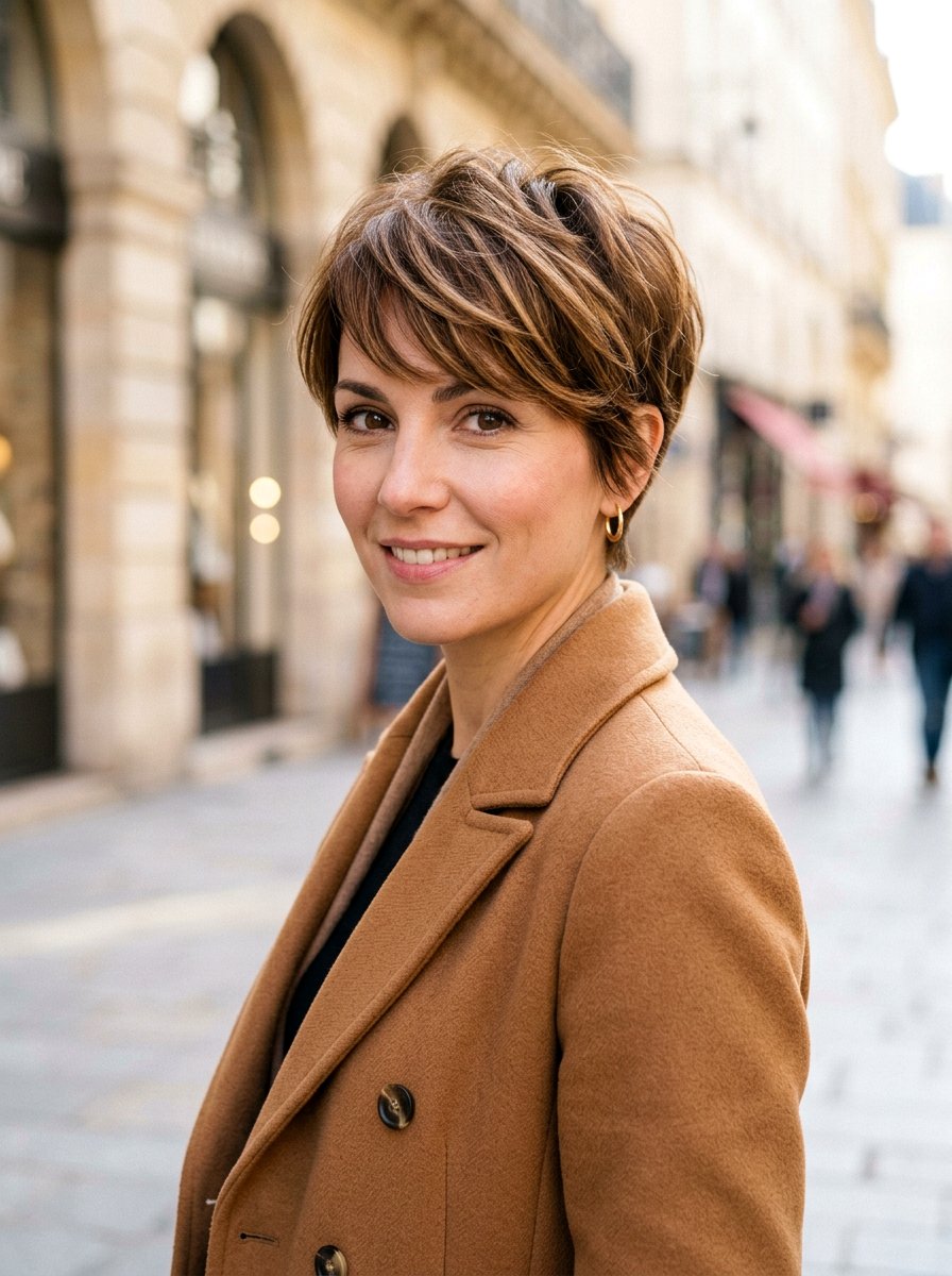 Toffee Brown Pixie Cut - 20 pixie hair color ideas for mature women - 20 pixie hair color ideas for mature women