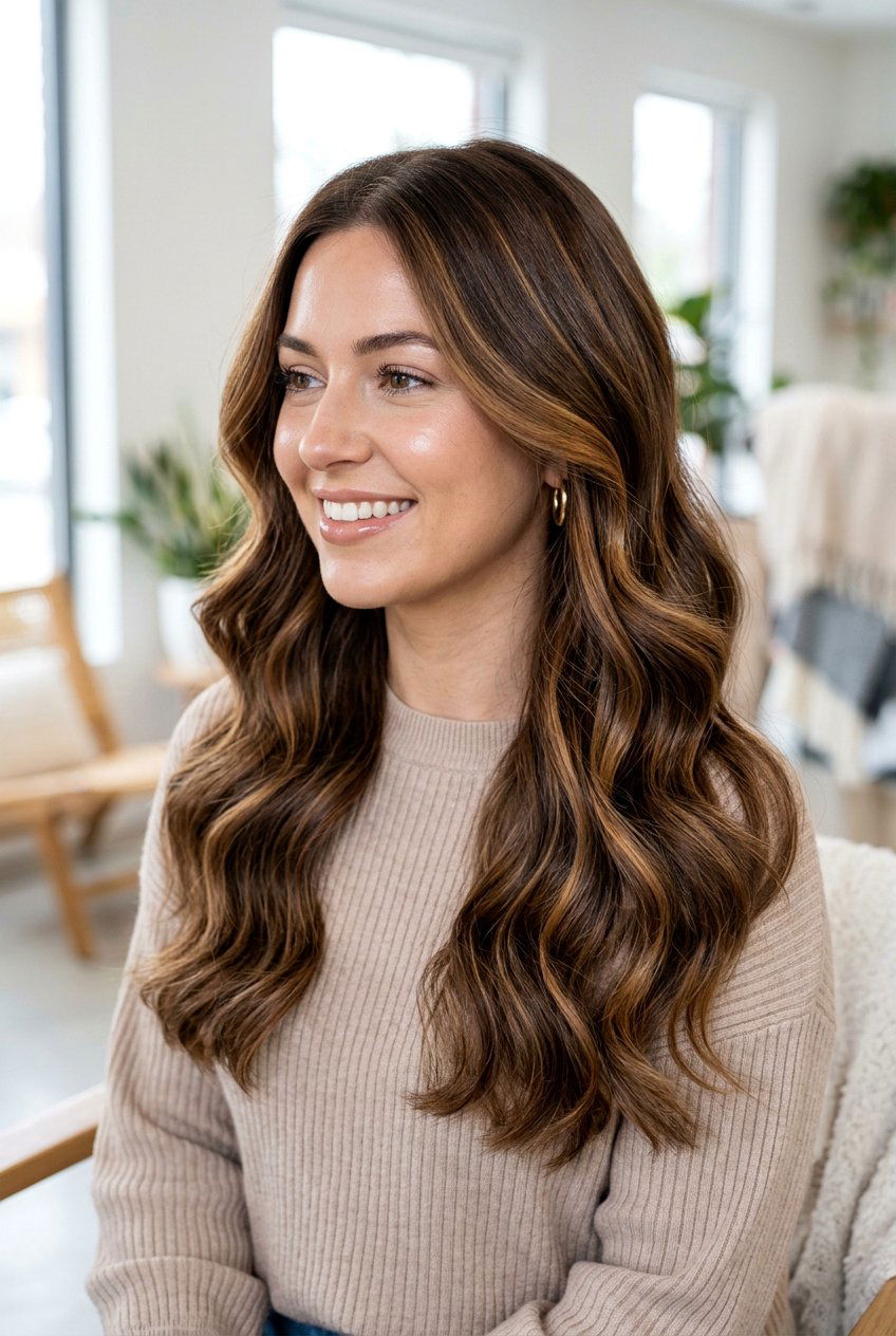 Toffee Brunette Balayage - 20 sun kissed brunette hair - 20 sun kissed brunette hair