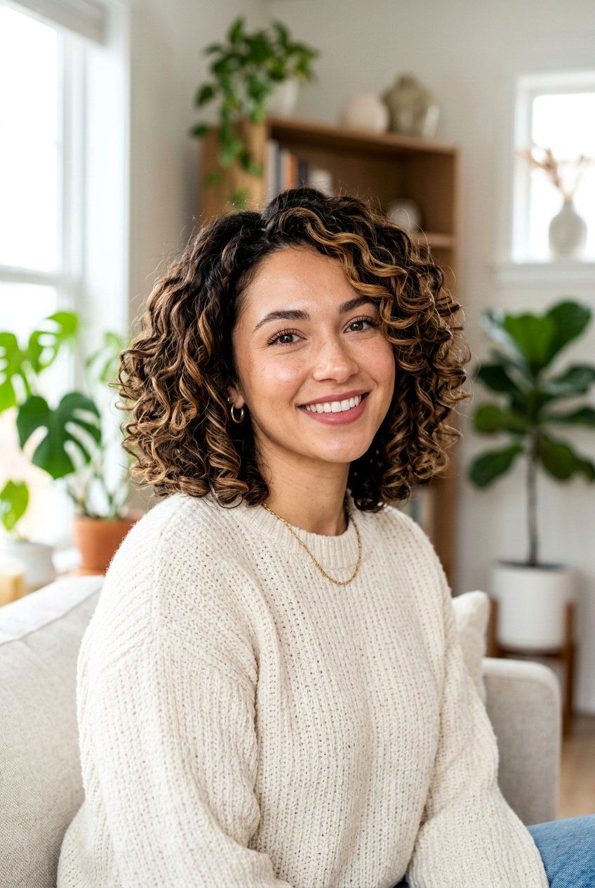 Toffee Brunette Balayage Curly Bob - 20 brunette balayage for curly bob - 20 brunette balayage for curly bob