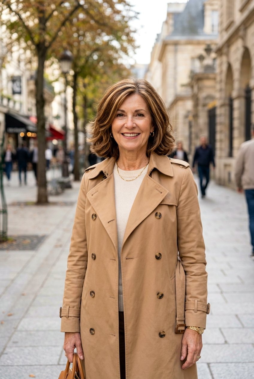 Toffee Ribbon Highlights - 20 dimensional brunette for women over 60 - 20 dimensional brunette for women over 60