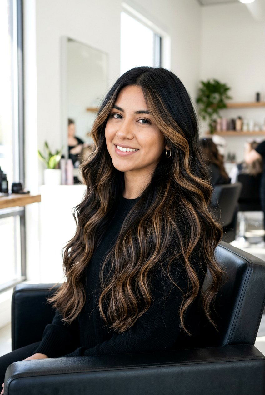 Toffee balayage black hair - 20 balayage for black hair - 20 balayage for black hair