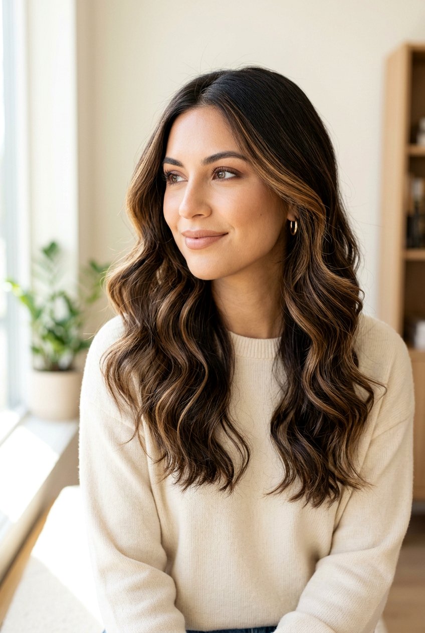 Toffee brown highlights - 20 lived in brunette hair - 20 lived in brunette hair