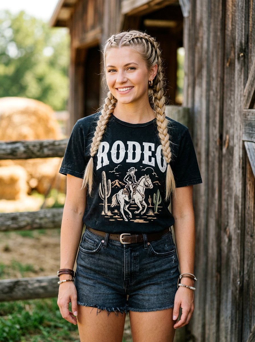 Top Dutch Pigtail Braids - 20 rodeo hairstyles for women - 20 rodeo hairstyles for women