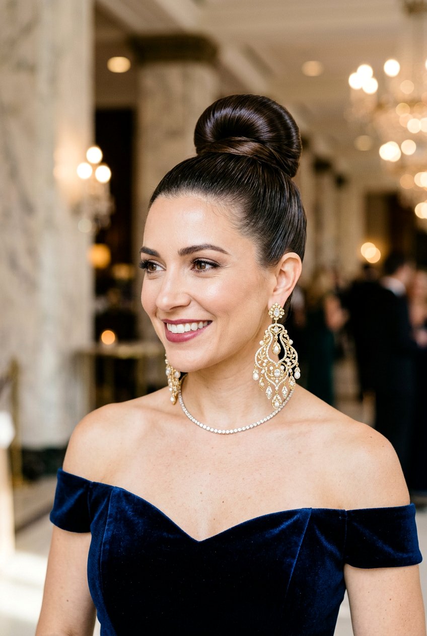 Top Knot - 20 prom hairstyles for women over 18 - 20 prom hairstyles for women over 18