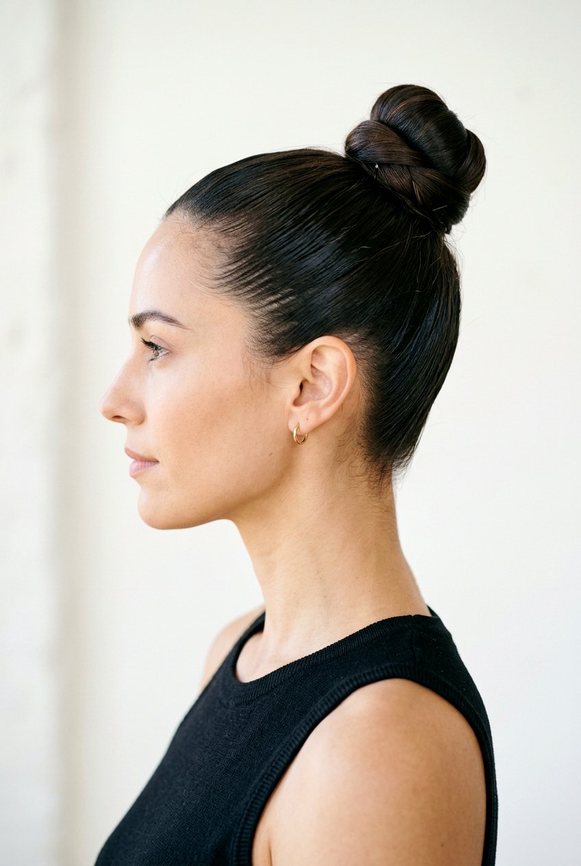 Top Knot - 20 easy hairstyles for medium hair - 20 easy hairstyles for medium hair