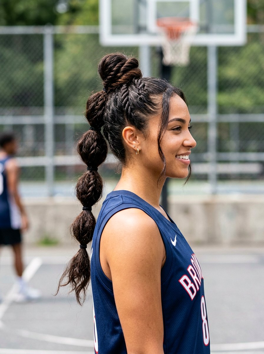 Top Knot Bubble Braid - 20 volleyball hairstyle with bubble braid - 20 volleyball hairstyle with bubble braid