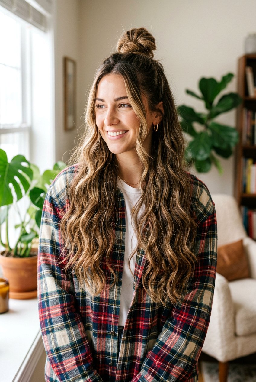Top Knot Bun Curls - 20 dorm room heatless curls - 20 dorm room heatless curls