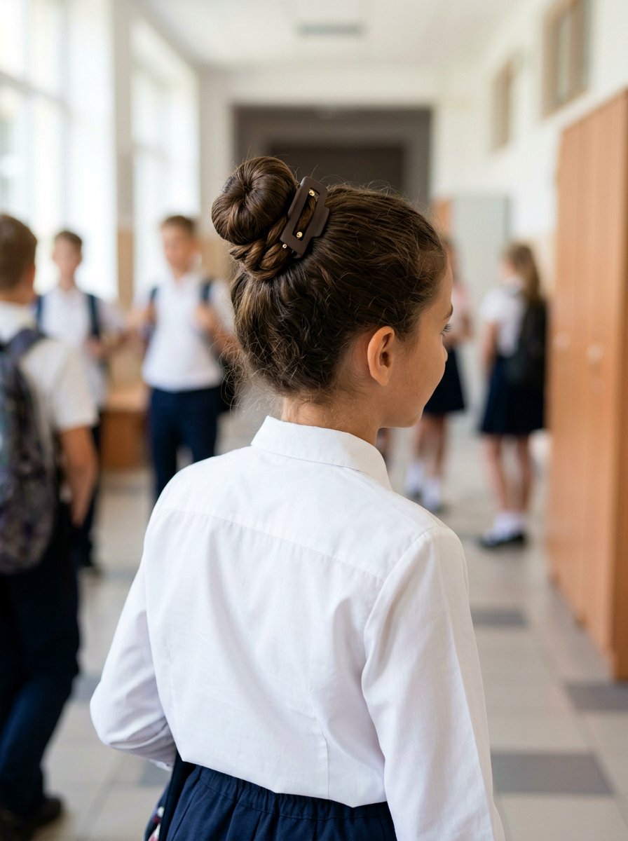 Top Knot Claw Clip - 20 claw clip hairstyle for school girls - 20 claw clip hairstyle for school girls