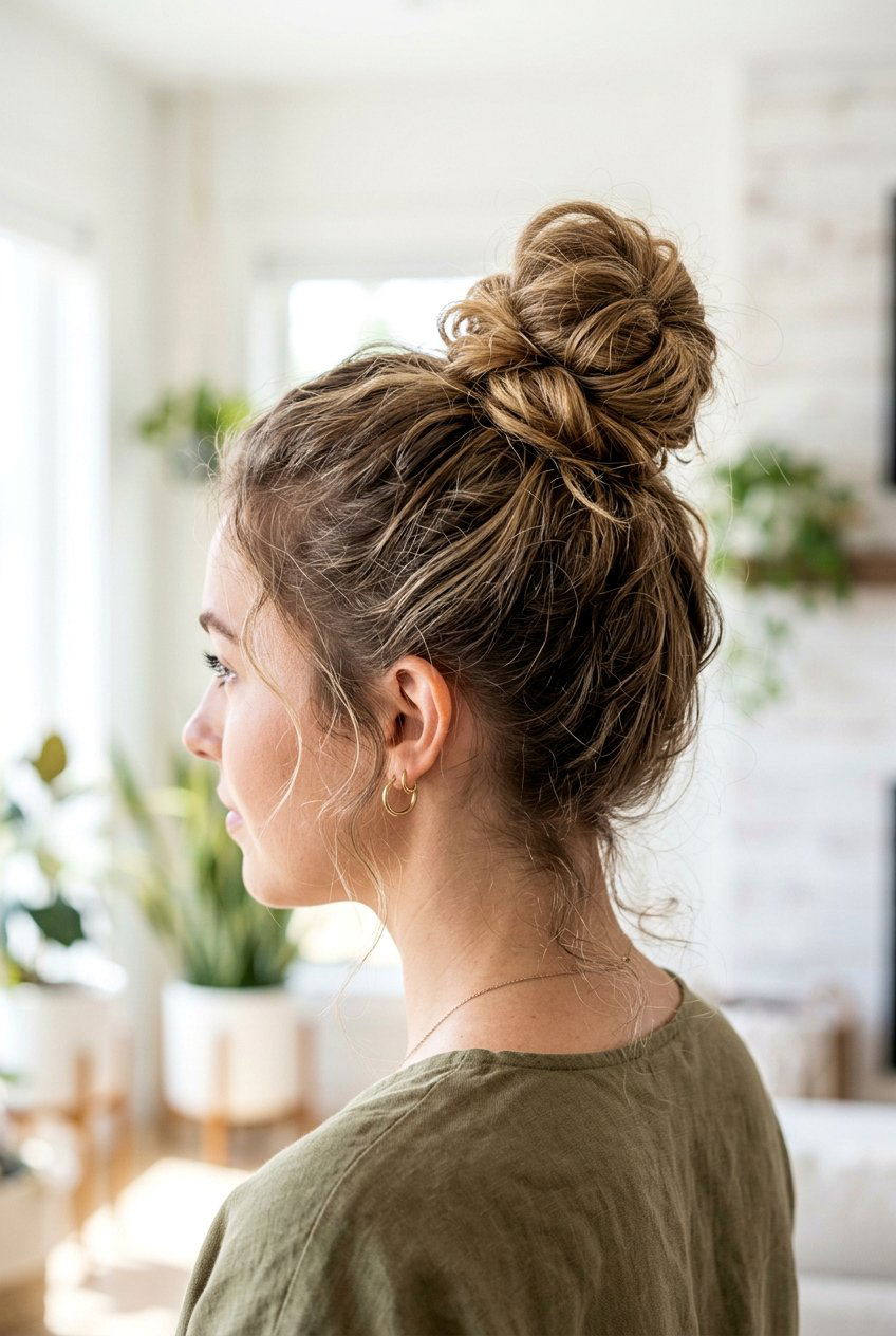 Top Knot Messy Bun - 20 messy bun hairstyles - 20 messy bun hairstyles