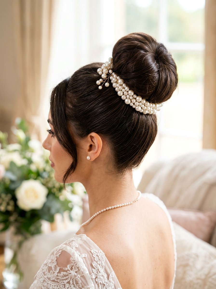 Top Knot Pearl Clips - 20 wedding hairstyles with pearl clips - 20 wedding hairstyles with pearl clips