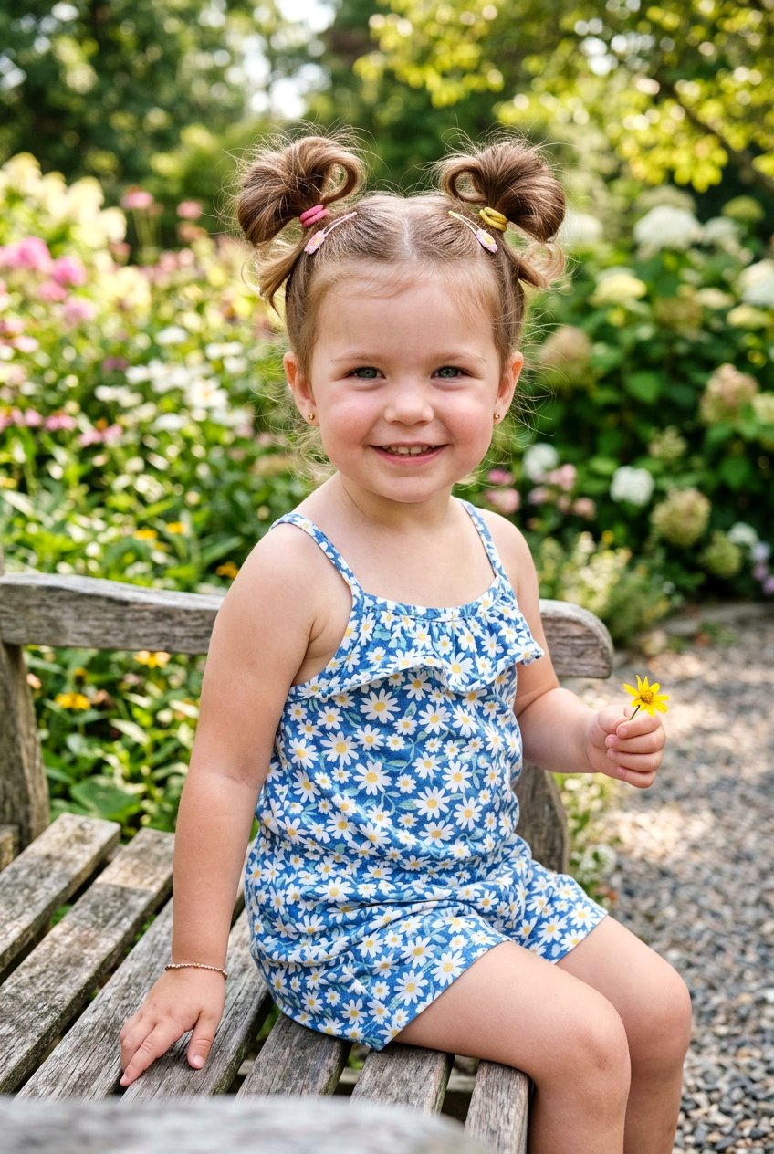 Top Knot Pigtails - 20 toddler pigtail ideas - 20 toddler pigtail ideas