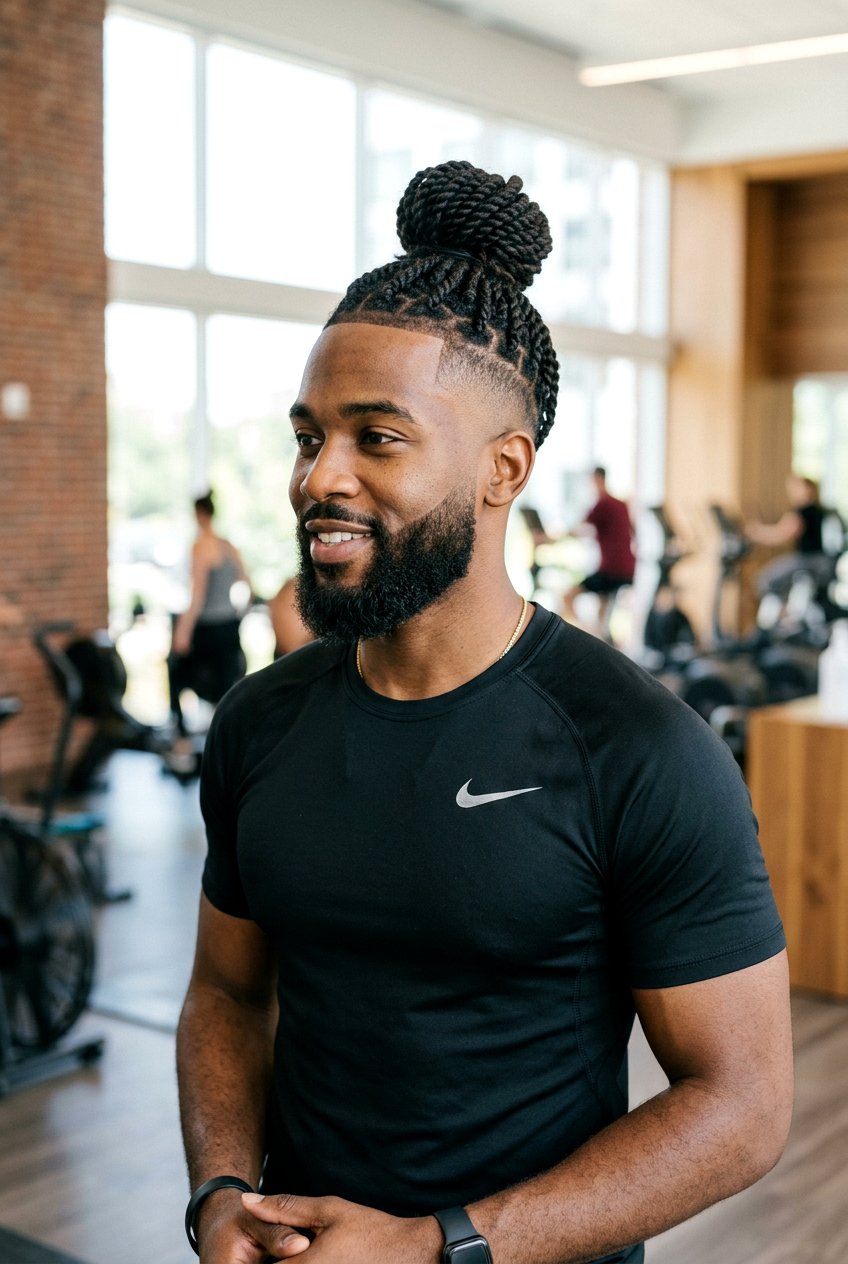 Top Knot Twists Taper Fade - 20 twists with taper fade for black men - 20 twists with taper fade for black men