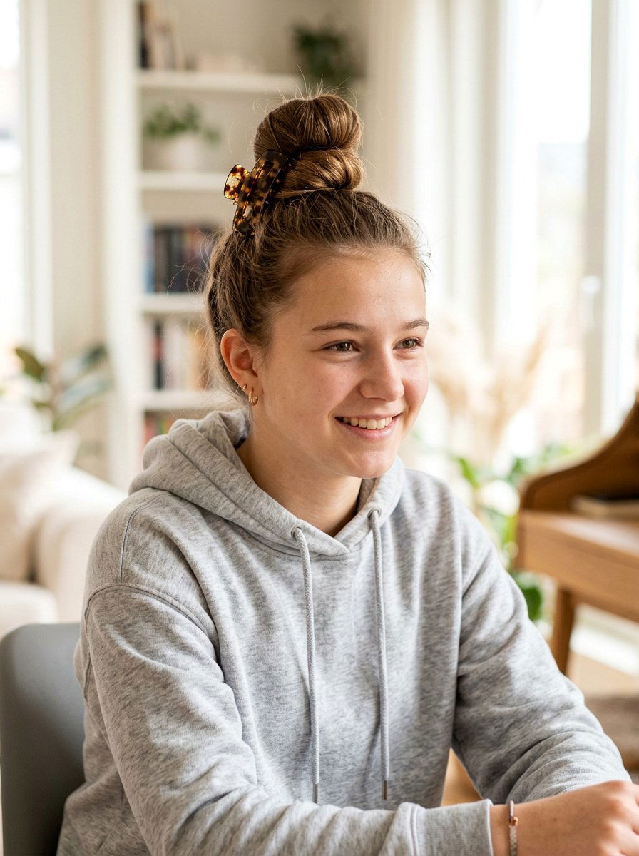 Top Knot With Claw Clip - 20 teen girls school hairstyle with claw clip - 20 teen girls school hairstyle with claw clip