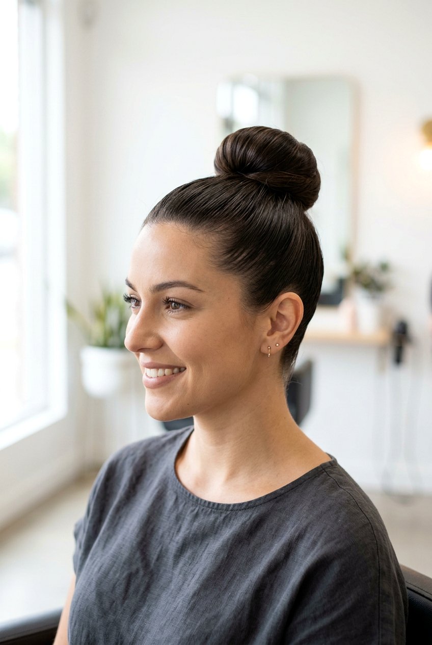Top knot - 20 hairstyles for work - 20 hairstyles for work