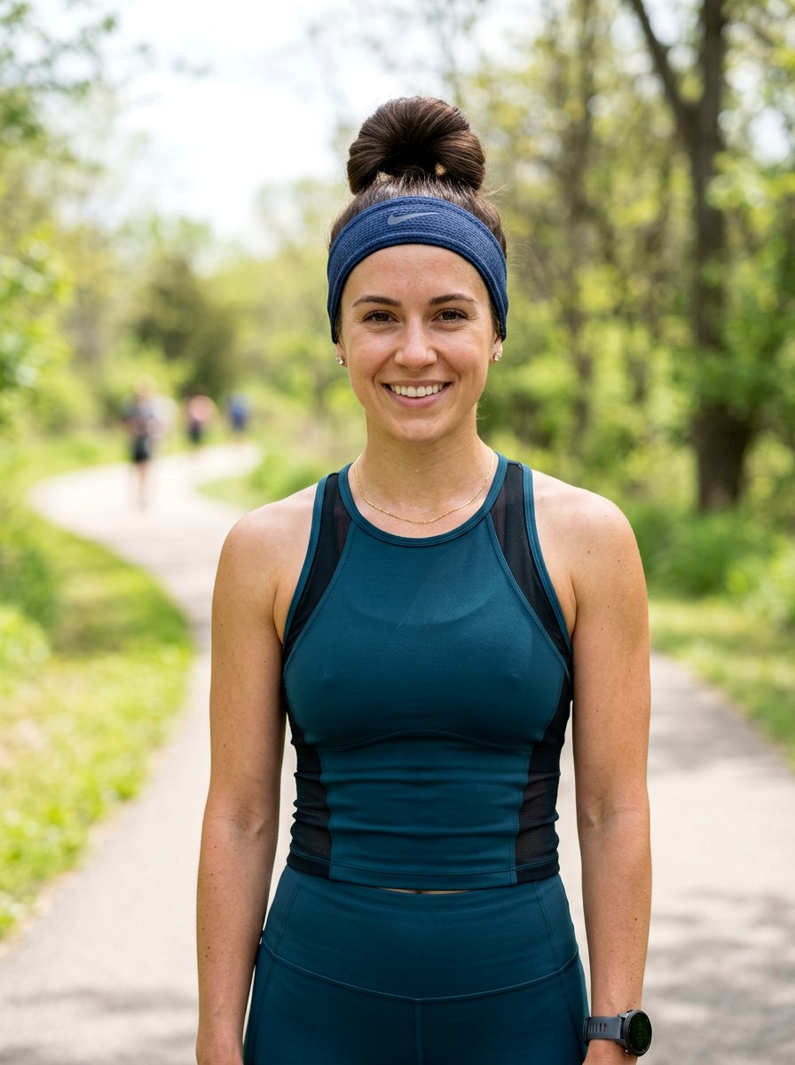 Topknot with Headband - 20 quick hairstyle for gym mornings - 20 quick hairstyle for gym mornings