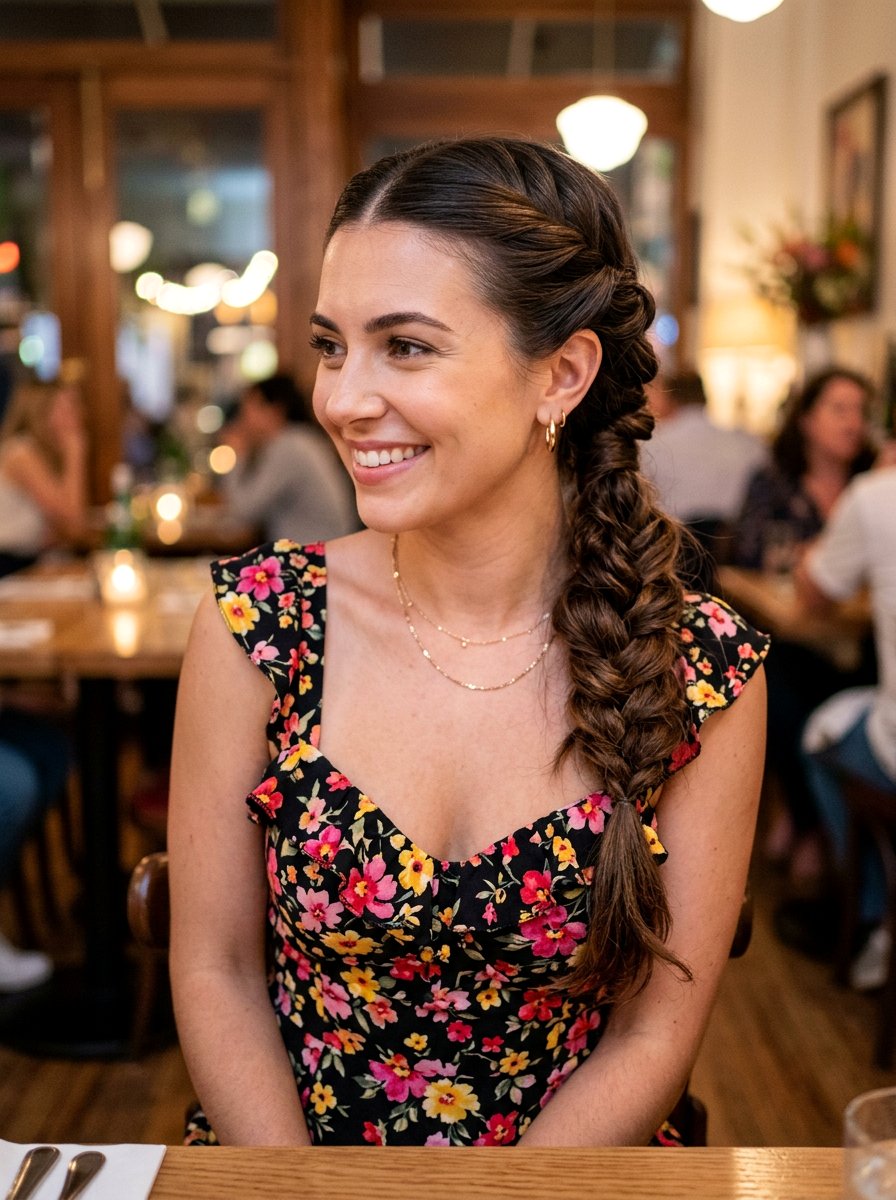 Topsy Tail Braid With Center Part - 20 date night hairstyle with sleek center part - 20 date night hairstyle with sleek center part