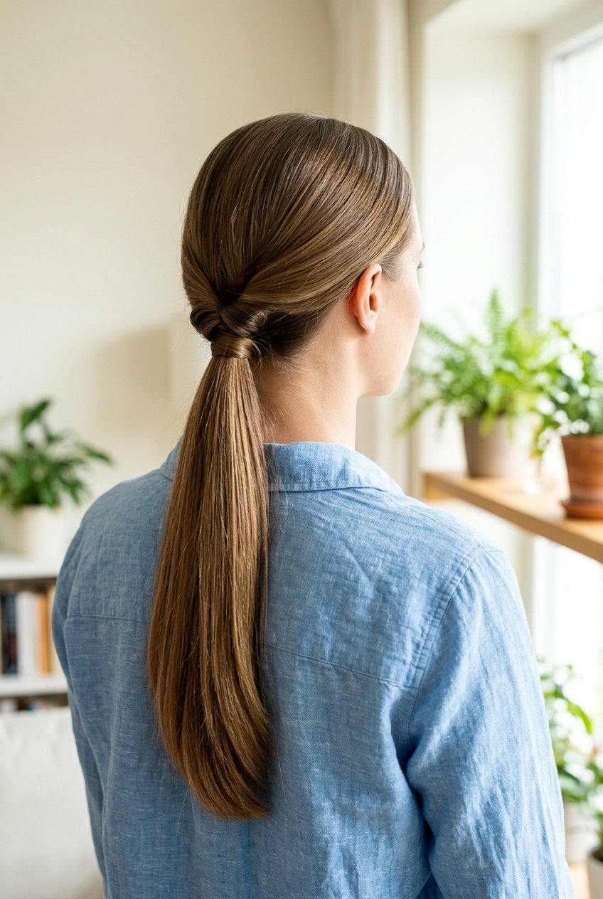 Topsy Tail Low Pony For Long Hair - 20 lazy girl hairstyles for long hair - 20 lazy girl hairstyles for long hair
