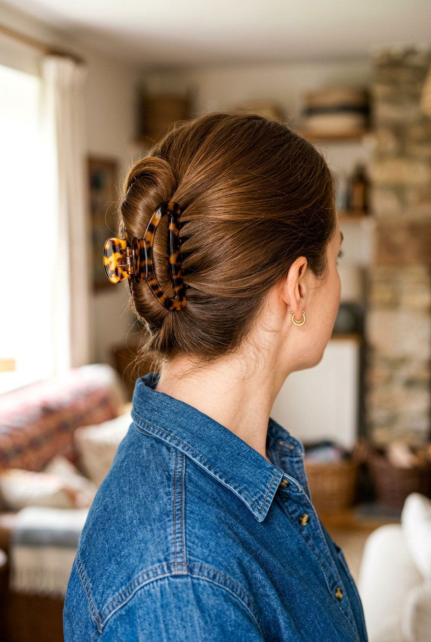 Tortoiseshell claw clip french twist - 20 claw clip french twist hairstyle - 20 claw clip french twist hairstyle