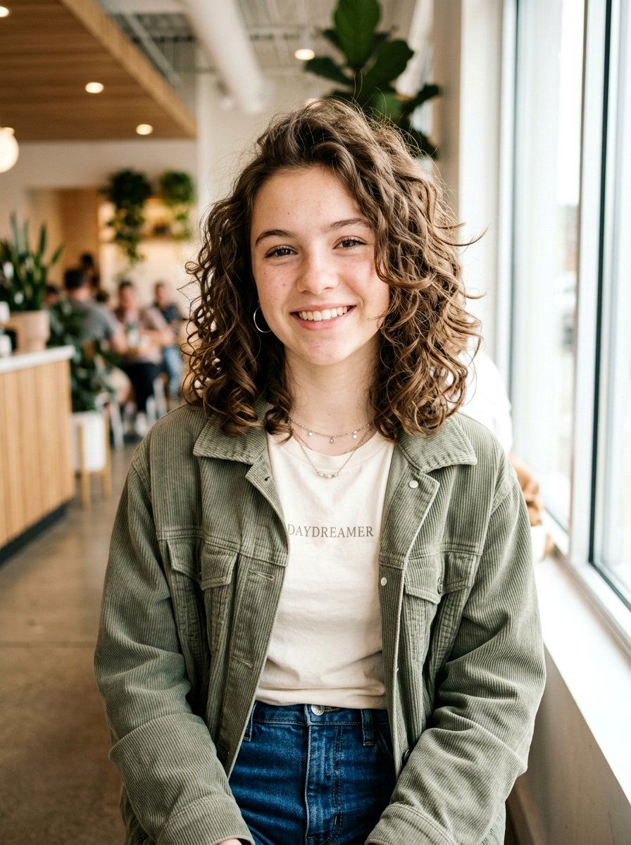 Touseled Curly Lob - 20 teen girls picture day hairstyle with curls - 20 teen girls picture day hairstyle with curls