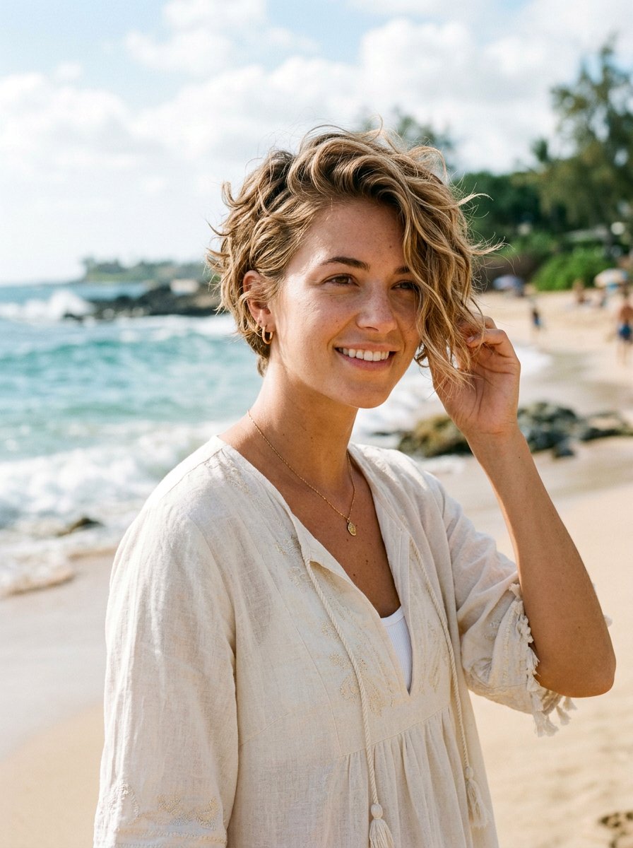 Tousled Beach Pixie - 20 easy pixie styling ideas for women - 20 easy pixie styling ideas for women