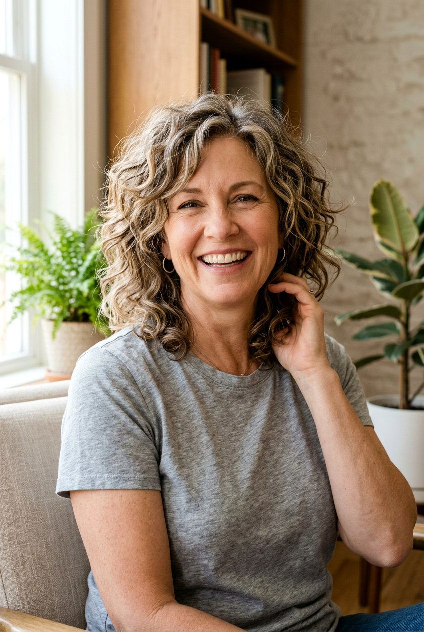 Tousled Medium Curly Shag - 20 curly shag for women over 50 - 20 curly shag for women over 50