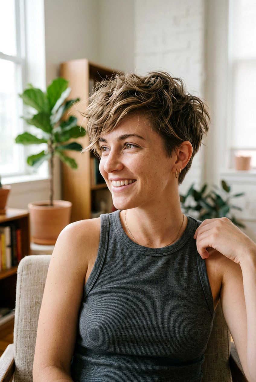 Tousled Pixie Cut For Hot Days - 20 summer hairstyles for short hair - 20 summer hairstyles for short hair