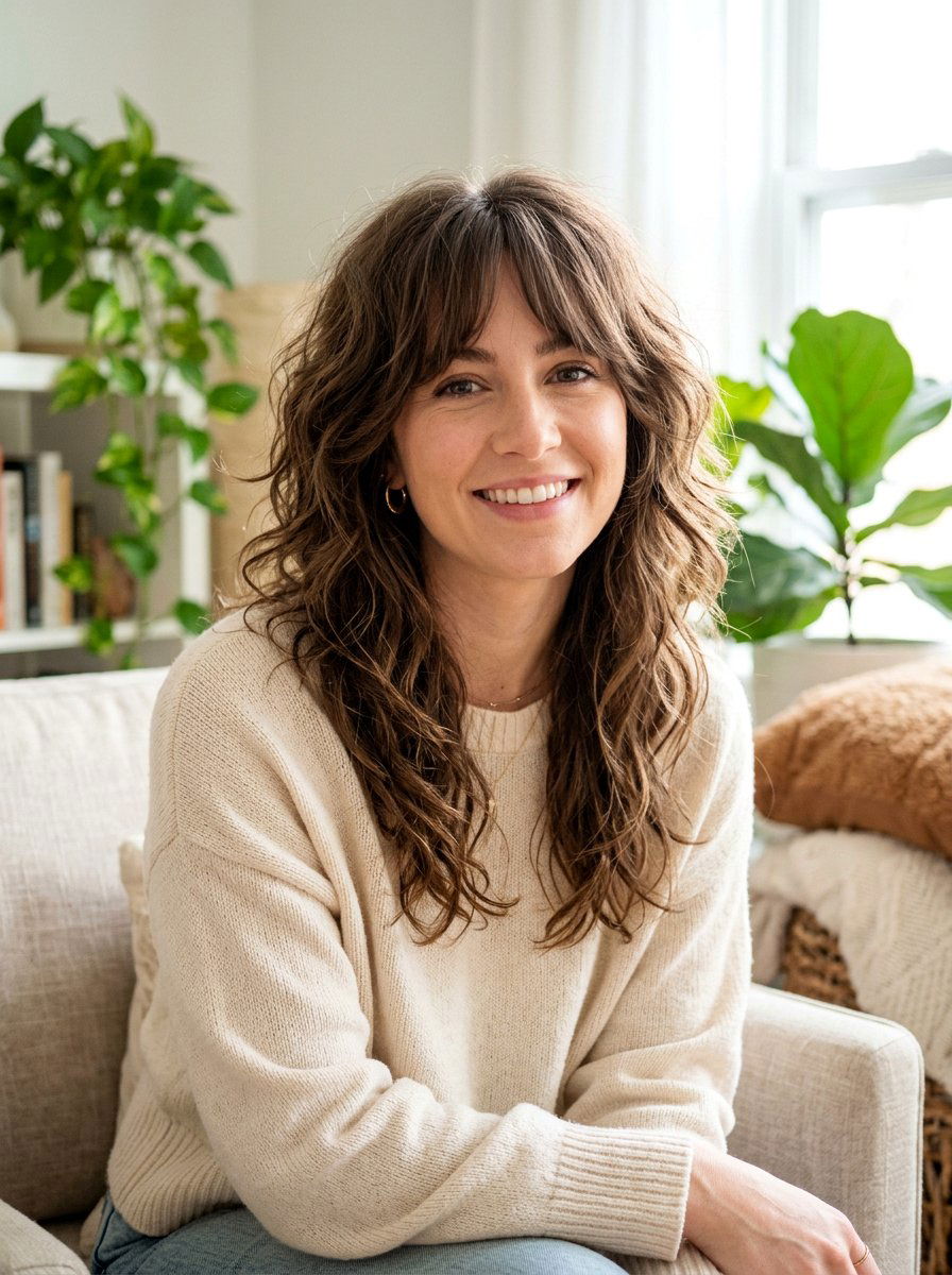 Tousled Shag Haircut With Curtain Bangs - 20 tousled shag haircut - 20 tousled shag haircut