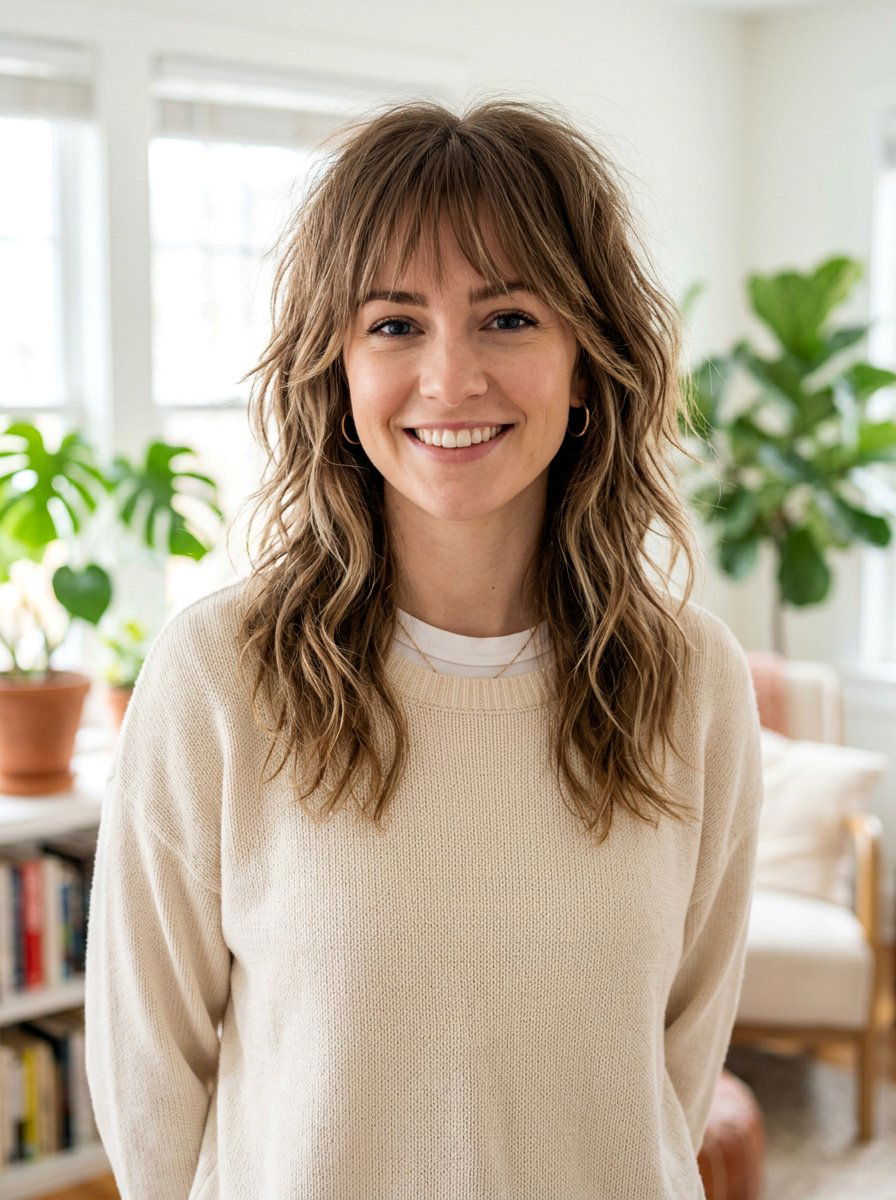 Tousled Shag Haircut With Wispy Bangs - 20 tousled shag haircut - 20 tousled shag haircut