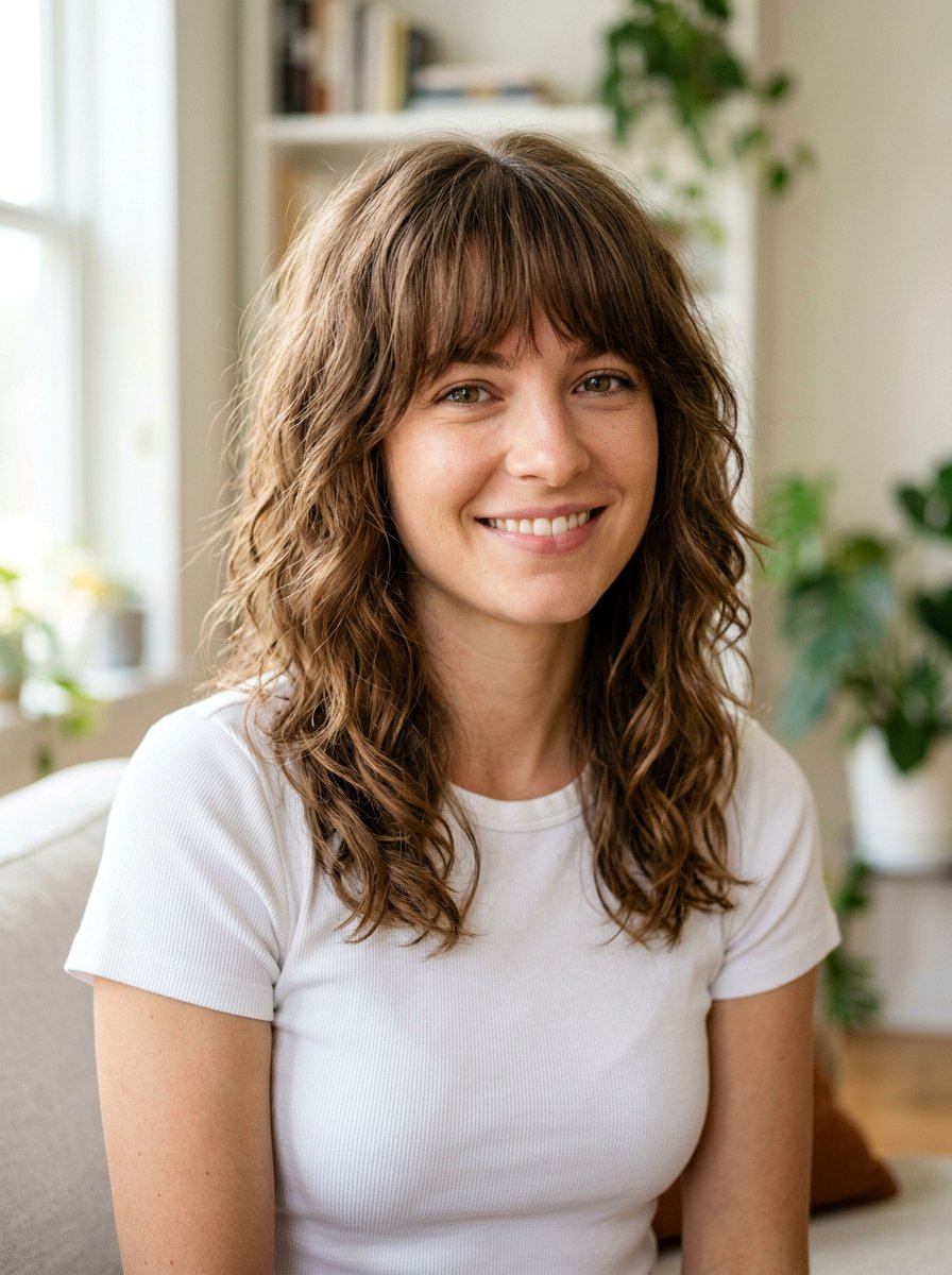 Tousled Wavy Haircut With Bangs For Women - 20 tousled wavy haircut for women - 20 tousled wavy haircut for women