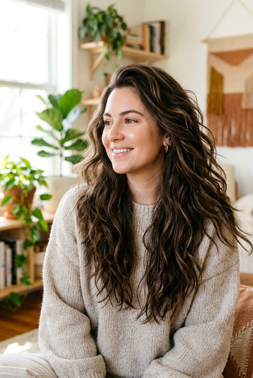 Tousled Wavy Layers for Thick Hair - 20 long wavy layers for thick hair - 20 long wavy layers for thick hair