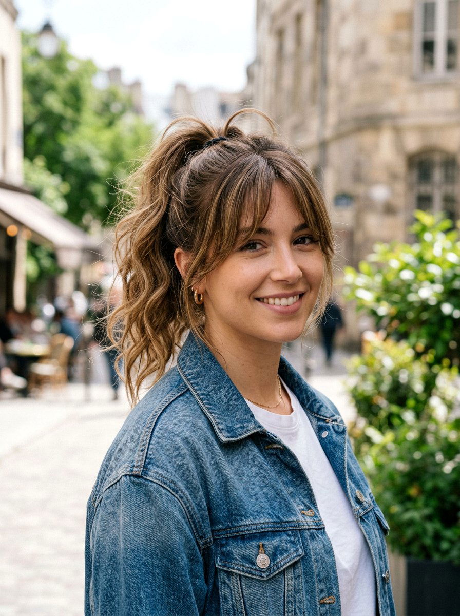 Tousled Wavy Ponytail With Bangs - 20 red carpet ponytail with waves - 20 red carpet ponytail with waves