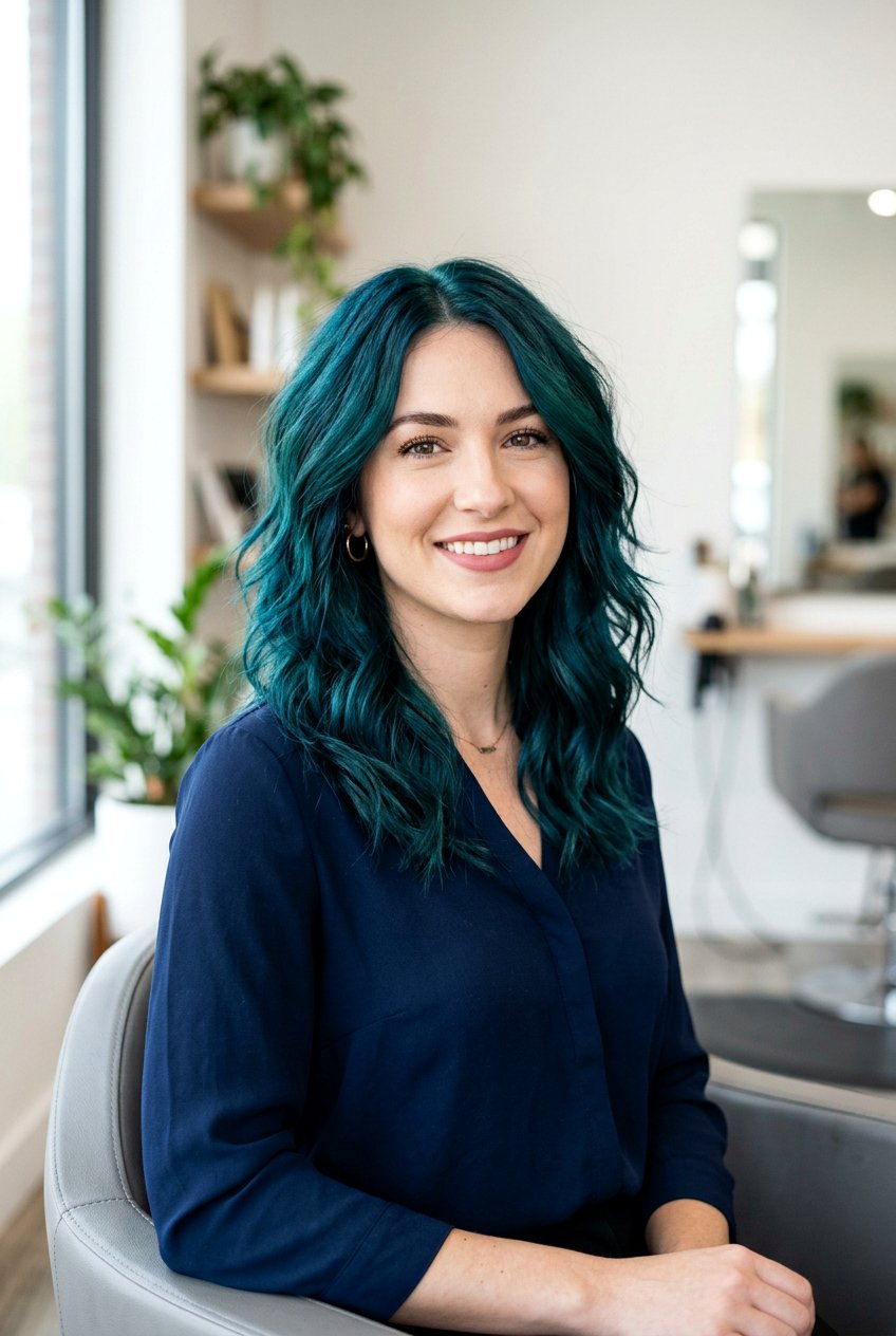 Transformative Teal Medium Layered Hair - 20 hair color ideas for medium layered hair - 20 hair color ideas for medium layered hair
