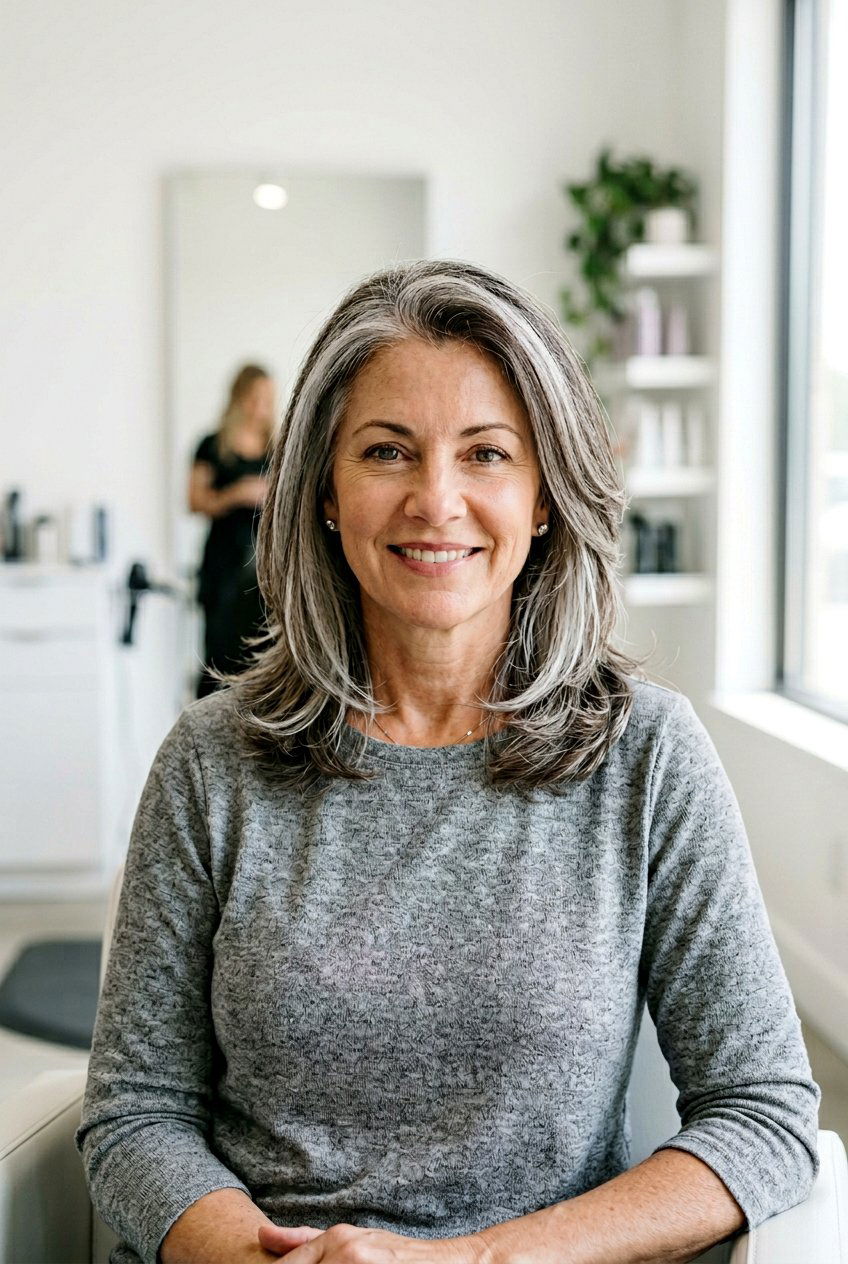 Transitioning Brunette Gray Coverage To Natural Silver - 20 gray coverage color for brunettes - 20 gray coverage color for brunettes