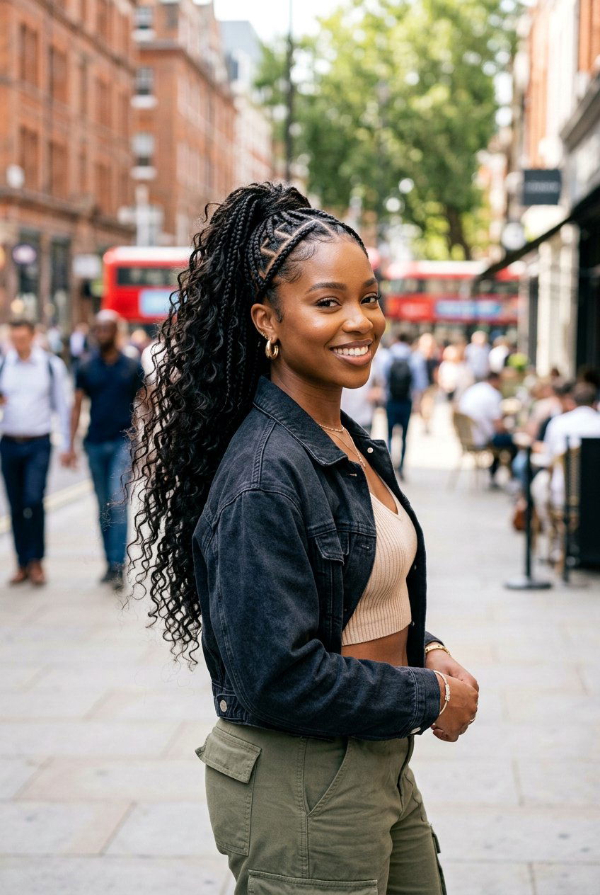 Triangle Part Boho Knotless Braids Ponytail - 20 boho knotless braids ponytail - 20 boho knotless braids ponytail