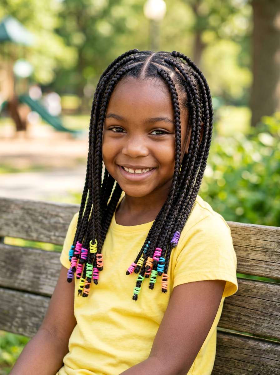 Triangle Part Box Braids For Kids - 20 triangle part box braids - 20 triangle part box braids