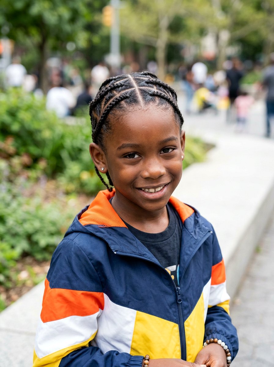 Triangle Part Braids - 20 school braid styles for black boys - 20 school braid styles for black boys