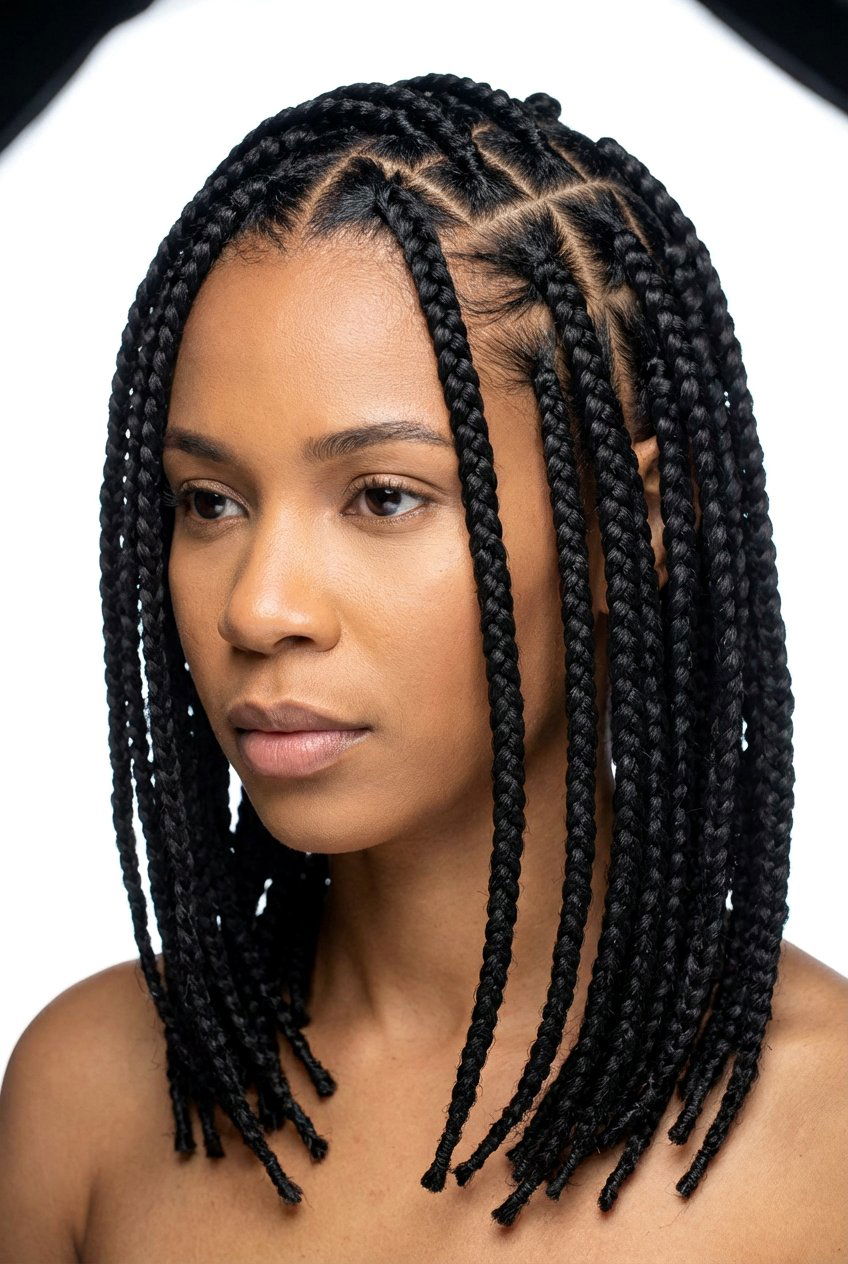 Triangle Part Knotless Braids - 20 knotless braids hairstyles - 20 knotless braids hairstyles