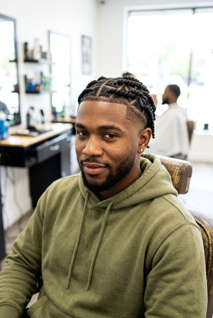 Triangle Part Twists Taper Fade - 20 twists with taper fade for black men - 20 twists with taper fade for black men