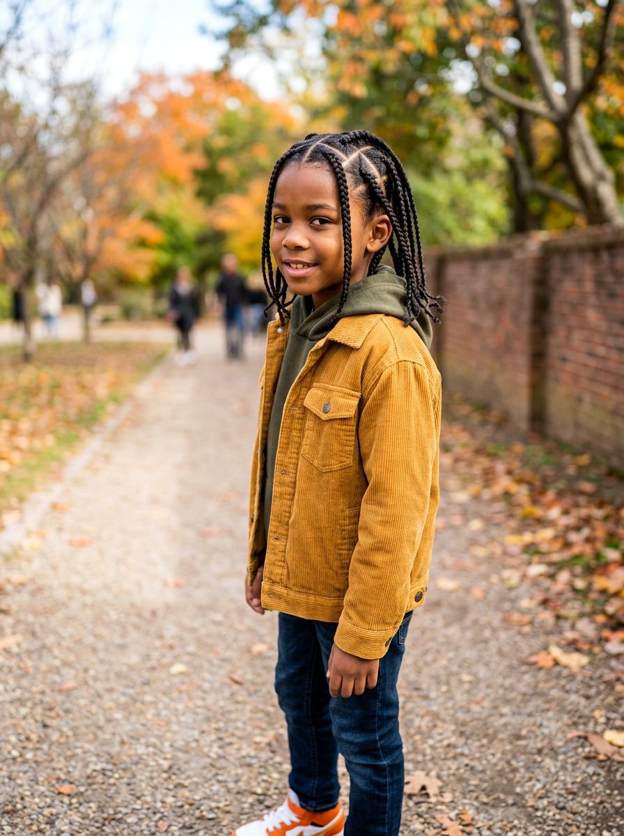 Triangle Parted Box Braids - 20 school safe braid styles for boys - 20 school safe braid styles for boys