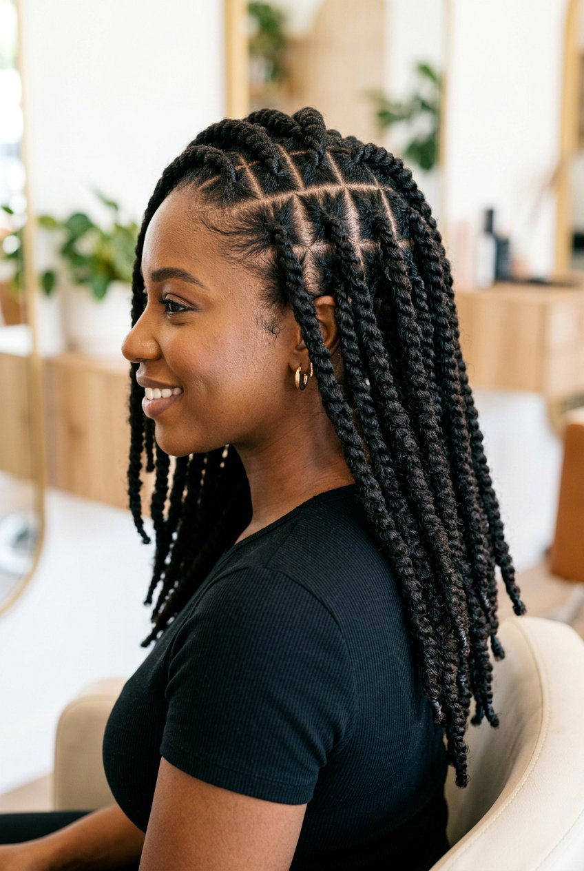 Triangle part marley twists - 20 marley twists hairstyles - 20 marley twists hairstyles