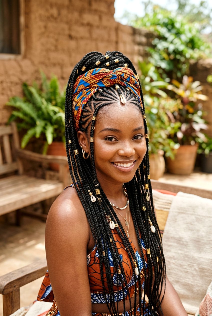 Tribal Boho Fulani Braids - 20 boho fulani braids - 20 boho fulani braids