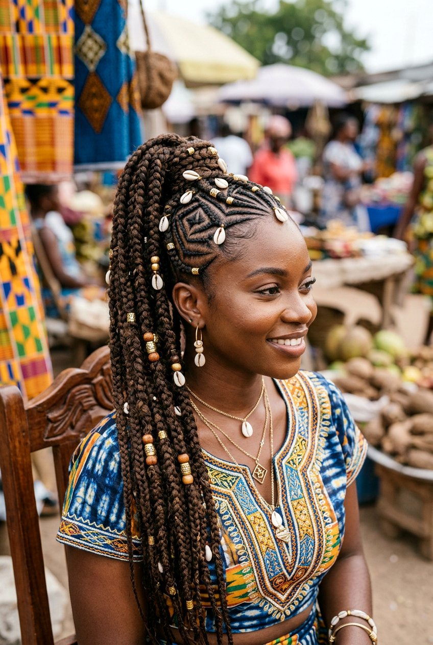 Tribal Braided Ponytail - 20 black women braided ponytail ideas - 20 black women braided ponytail ideas