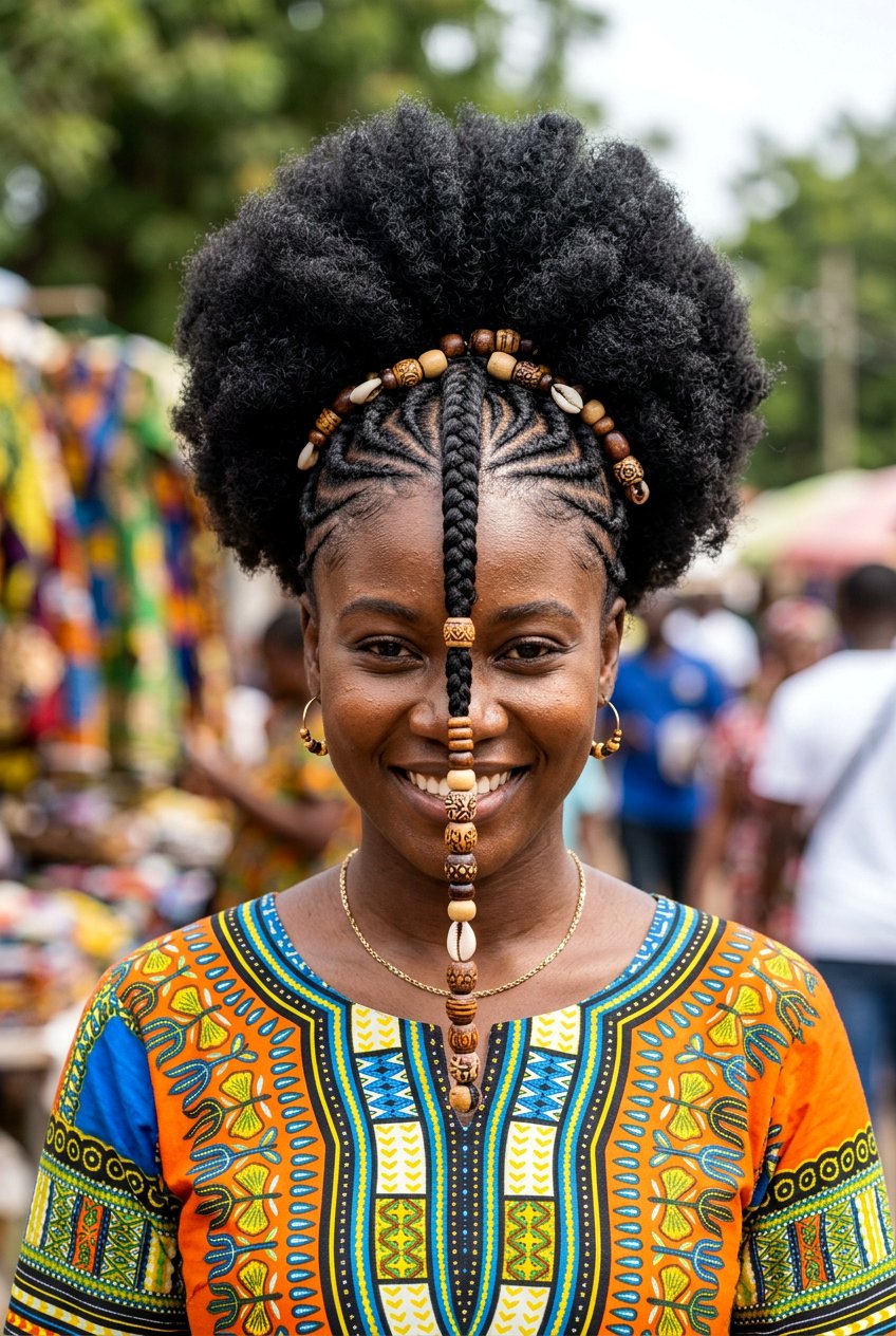 Tribal Braids Afro Puff Ponytail - 20 afro puff ponytail with braids - 20 afro puff ponytail with braids