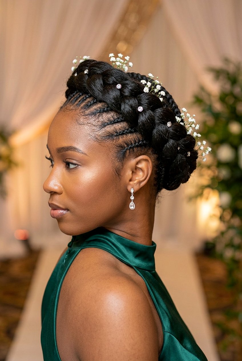 Tribal Braids High Ponytail - 20 prom braid styles for black women - 20 prom braid styles for black women