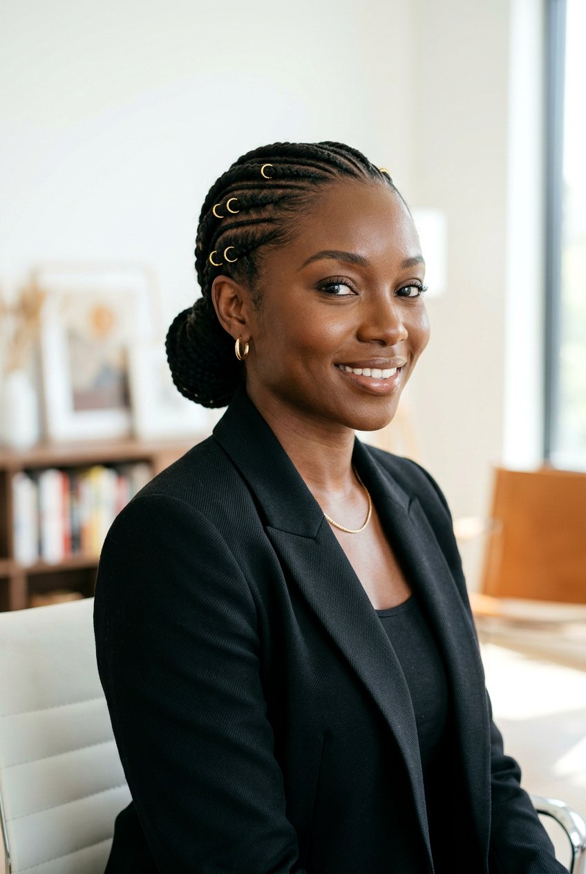 Tribal Braids Pulled Back - 20 office friendly braided hairstyles for black women - 20 office friendly braided hairstyles for black women