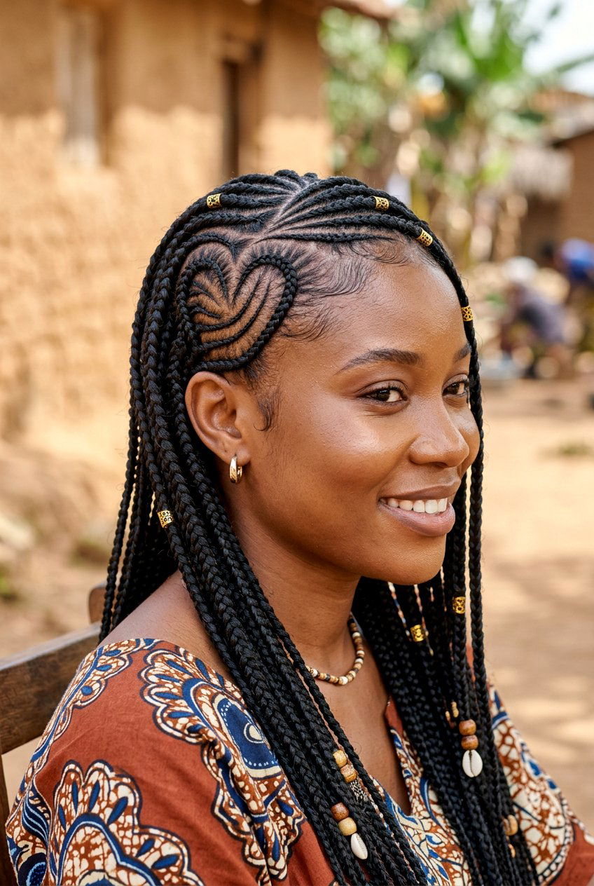 Tribal Braids With Heart Design - 20 tribal braids hairstyles - 20 tribal braids hairstyles